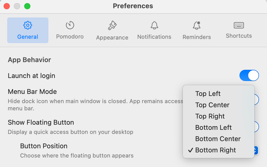Choose the button position that suits you